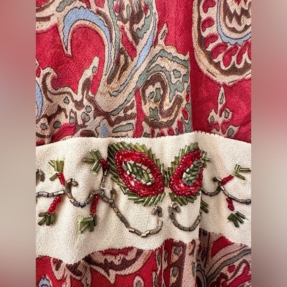 Ash & Sara Paisley Print Embellished Midi Dress Size XS - Picture 4 of 9